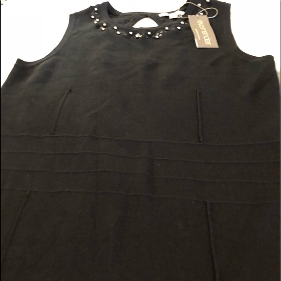 NWT Eva Mendes knit beaded midi dress size M - Picture 8 of 8